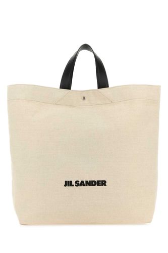 Sand Canvas Flat Shopping Bag - Jil Sander - Modalova