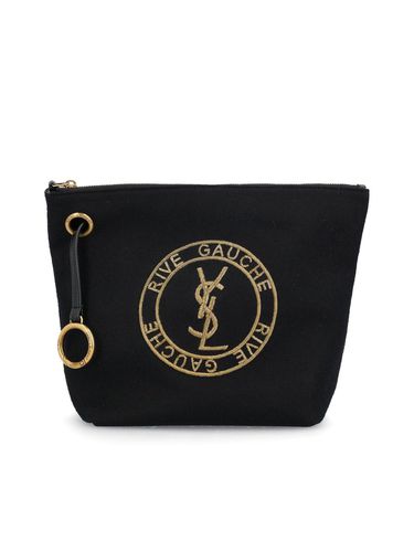 Rive Gauche Embroidered Pouch - Saint Laurent - Modalova