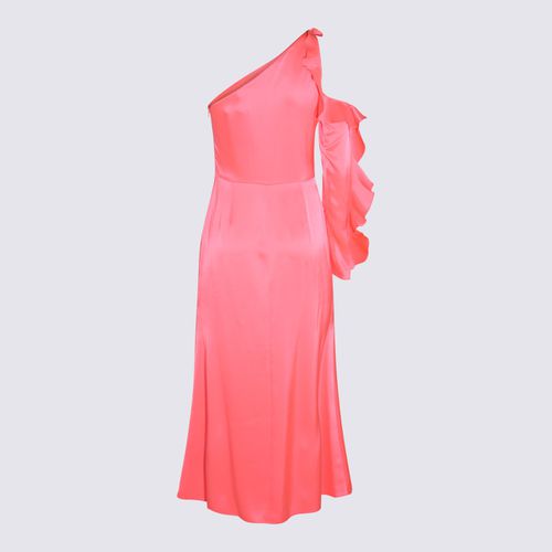 Neon Pink Satin Midi Dress - David Koma - Modalova