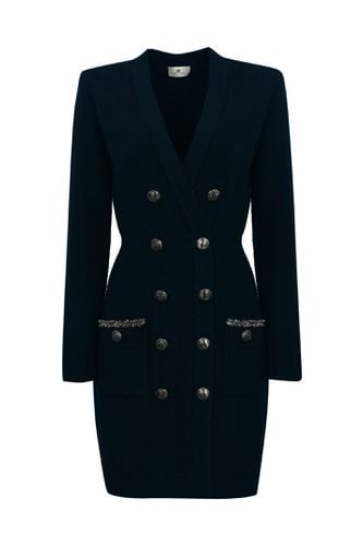 Robe Manteau Dress In Boucle Wool - Elisabetta Franchi - Modalova