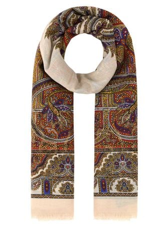 Embroidered Modal Blend Scarf - Saint Laurent - Modalova