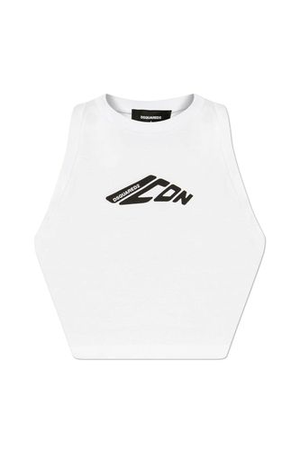 Icon Printed Cropped Tank Top - Dsquared2 - Modalova