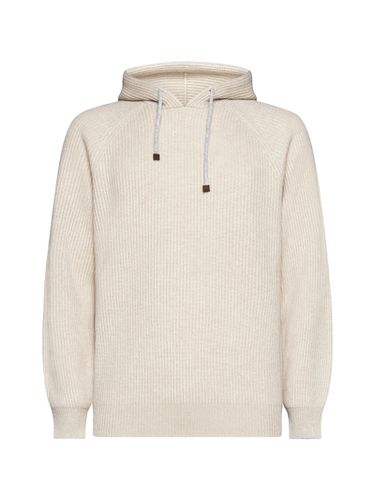 Sweatshirt Style In Cashmere Rib - Brunello Cucinelli - Modalova