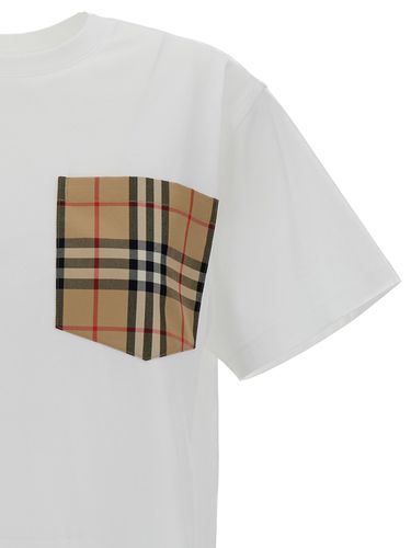 Crewneck T-shirt With Check Pocket In Cotton Woman - Burberry - Modalova