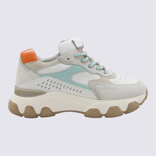 White Light Blue And Orange Leather Hyperactive Sneakers - Hogan - Modalova