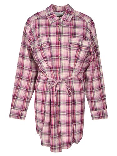 Oile Checked Long-sleeved Mini Shirt Dress - Isabel Marant - Modalova