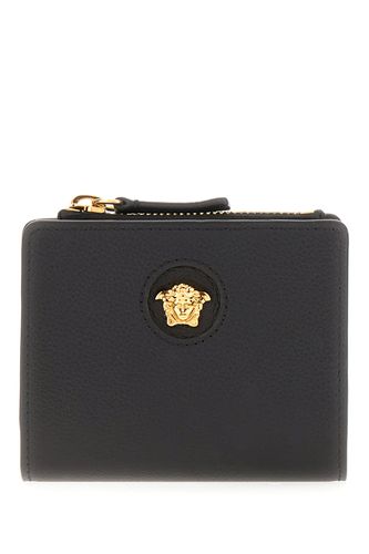 Versace Black Leather Wallet - Versace - Modalova