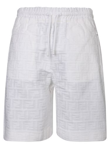 Fendi Ff Logo White Bermuda Shorts - Fendi - Modalova