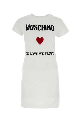 Logo Printed Crewneck Mini T-shirt Dress - Moschino - Modalova