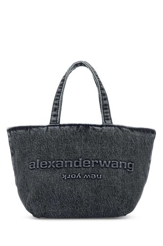 Dark Grey Denim Small Punch Shopping Bag - Alexander Wang - Modalova