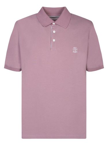 Logo Printed Short-sleeved Polo Shirt - Brunello Cucinelli - Modalova