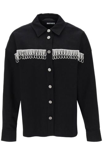 Overshirt With Crystal Fringes - Rotate by Birger Christensen - Modalova