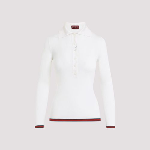 Gucci Cashmere And Silkk Web Polo - Gucci - Modalova