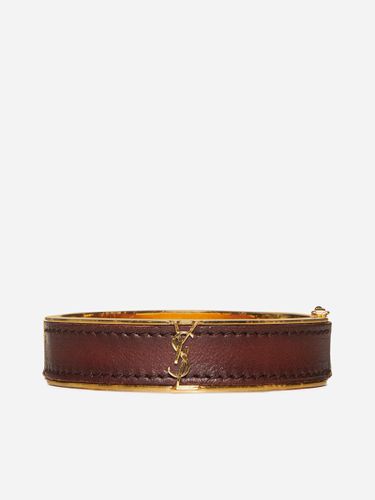 Leather And Metal Bracelet - Saint Laurent - Modalova