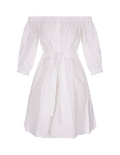 White Mini Dress With Puff Sleeves - Parosh - Modalova