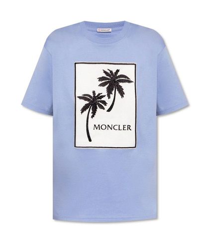 Palm-tree Graphic Printed Crewneck T-shirt - Moncler - Modalova