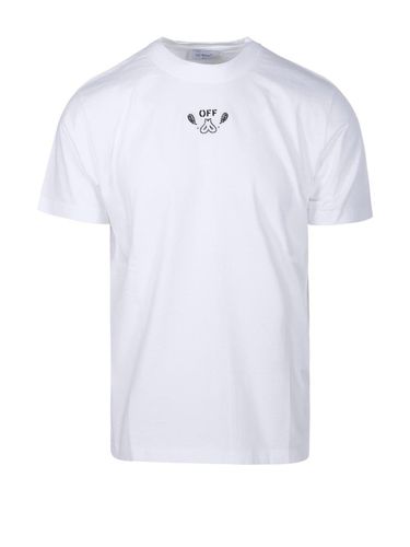 Off- Off Logo Printed Crewneck T-shirt - Off-White - Modalova