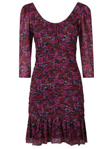 All-over Rose Print Mini Dress - Ganni - Modalova