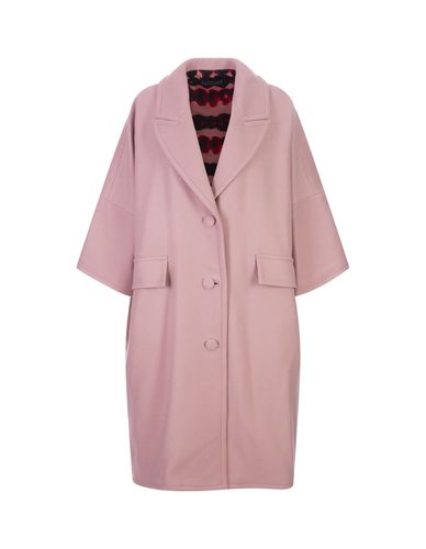 Pink Wool Midi Coat - Gianluca Capannolo - Modalova