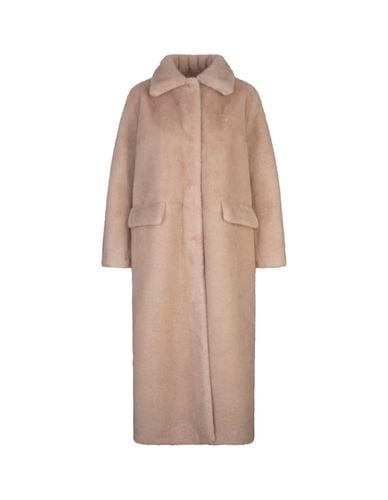 Beige Faux Fur Long Coat - Valentini 1972 - Modalova