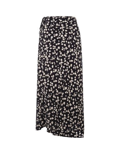 Satin Midi Skirt With Polka Dot Print - MSGM - Modalova