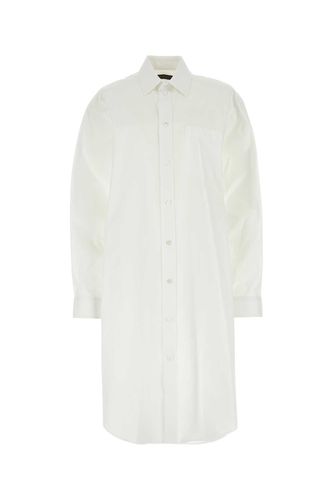Balenciaga White Poplin Shirt Dress - Balenciaga - Modalova
