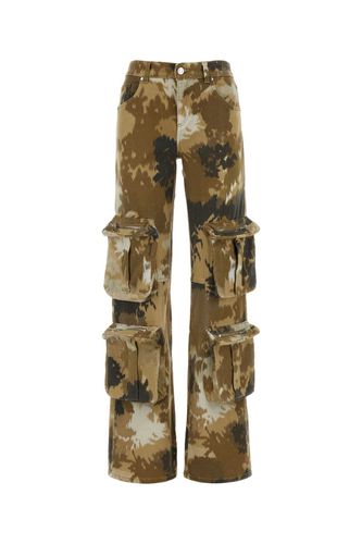 Printed Stretch Cotton Cargo Jeans - Blumarine - Modalova