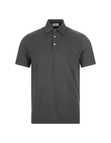 Short-sleeved Polo Shirt In Dark Cotton - Fedeli - Modalova