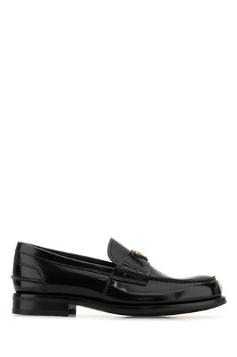 Prada Black Leather Loafers - Prada - Modalova