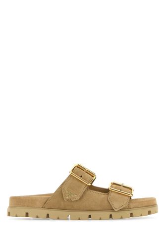 Prada Sand Suede Slippers - Prada - Modalova