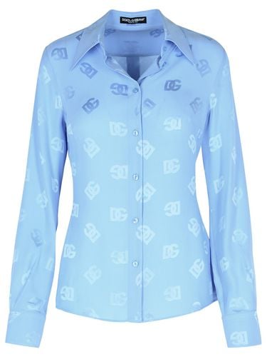 Light Blue Silk Shirt - Dolce & Gabbana - Modalova