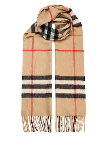 Cashmere Scarf With Tartan Motif - Burberry - Modalova