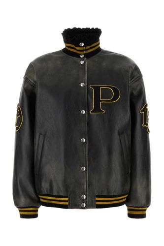 Prada Black Leather Jacket - Prada - Modalova