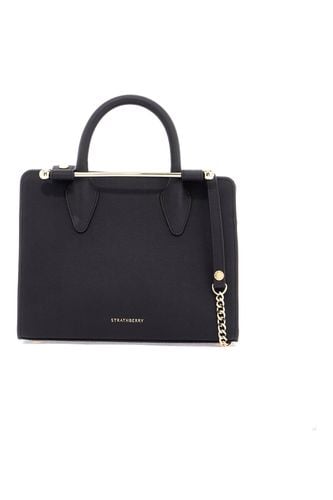 Mini Tote Structured In Black Leather With Gold Details - Strathberry - Modalova