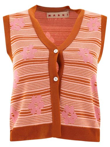 Marni Striped Flowers Intarsia Top - Marni - Modalova