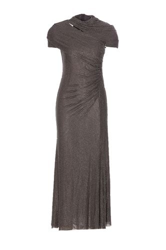 Slate Rhinestone Mesh Cut Out Midi Dress - self-portrait - Modalova