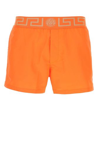 Orange Polyester Swimming Shorts - Versace - Modalova