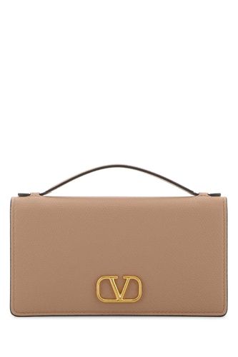 Powder Pink Leather Vlogo Signature Handbag - Valentino Garavani - Modalova