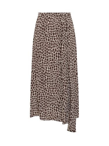 Asymmetrical Long Skirt With Print - MSGM - Modalova