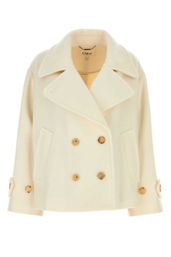 White Wool Blend Oversize Coat - Chloé - Modalova