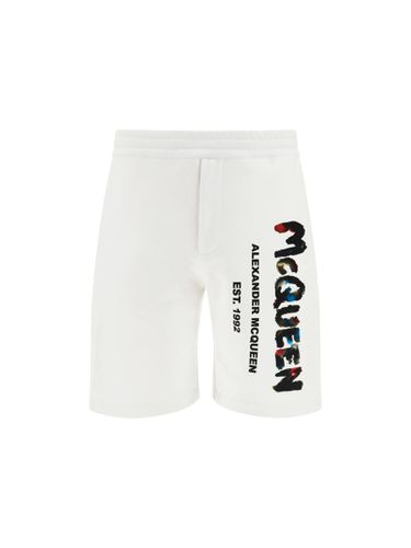 Bermuda With Logo Print - Alexander McQueen - Modalova