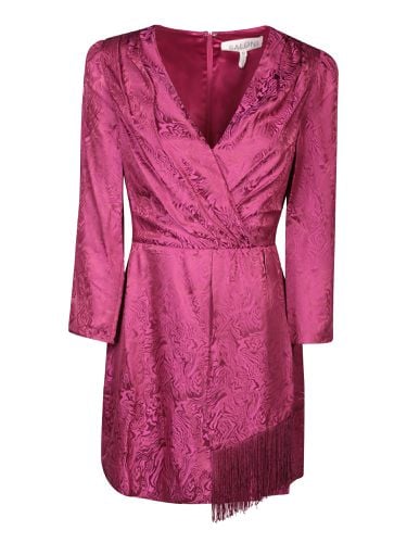 Saloni Fringed Mini Dress Fuchsia - Saloni - Modalova