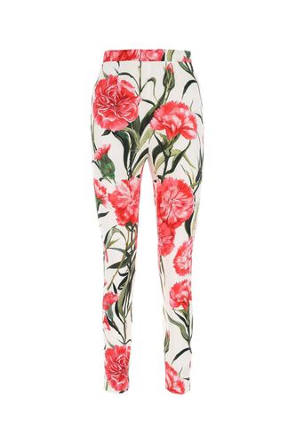 Floral Print High Waist Leggings - Dolce & Gabbana - Modalova