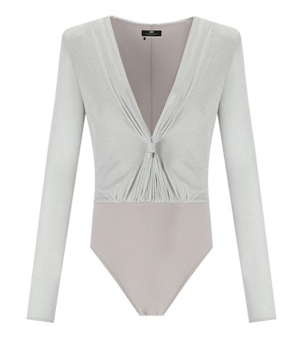 V-neck Long Sleeved Bodysuit - Elisabetta Franchi - Modalova