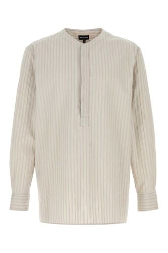 Embroidered Cotton Blend Shirt - Giorgio Armani - Modalova