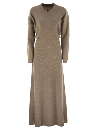 Diagonal Cashmere Rib Knit Dress - Brunello Cucinelli - Modalova