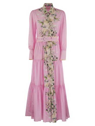 Long Cotton Dress With Floral Pattern - MC2 Saint Barth - Modalova