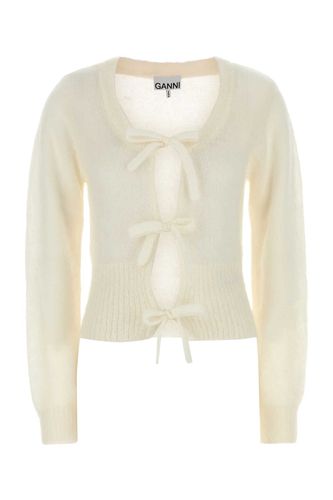 Ganni Ivory Mohair Blend Cardigan - Ganni - Modalova