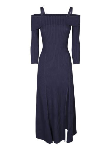 Ganni Melange Knit Blue Dress - Ganni - Modalova