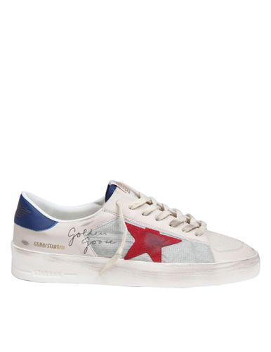 Stardan Sneakers In Leather And Fabric Color White/blue/red - Golden Goose - Modalova